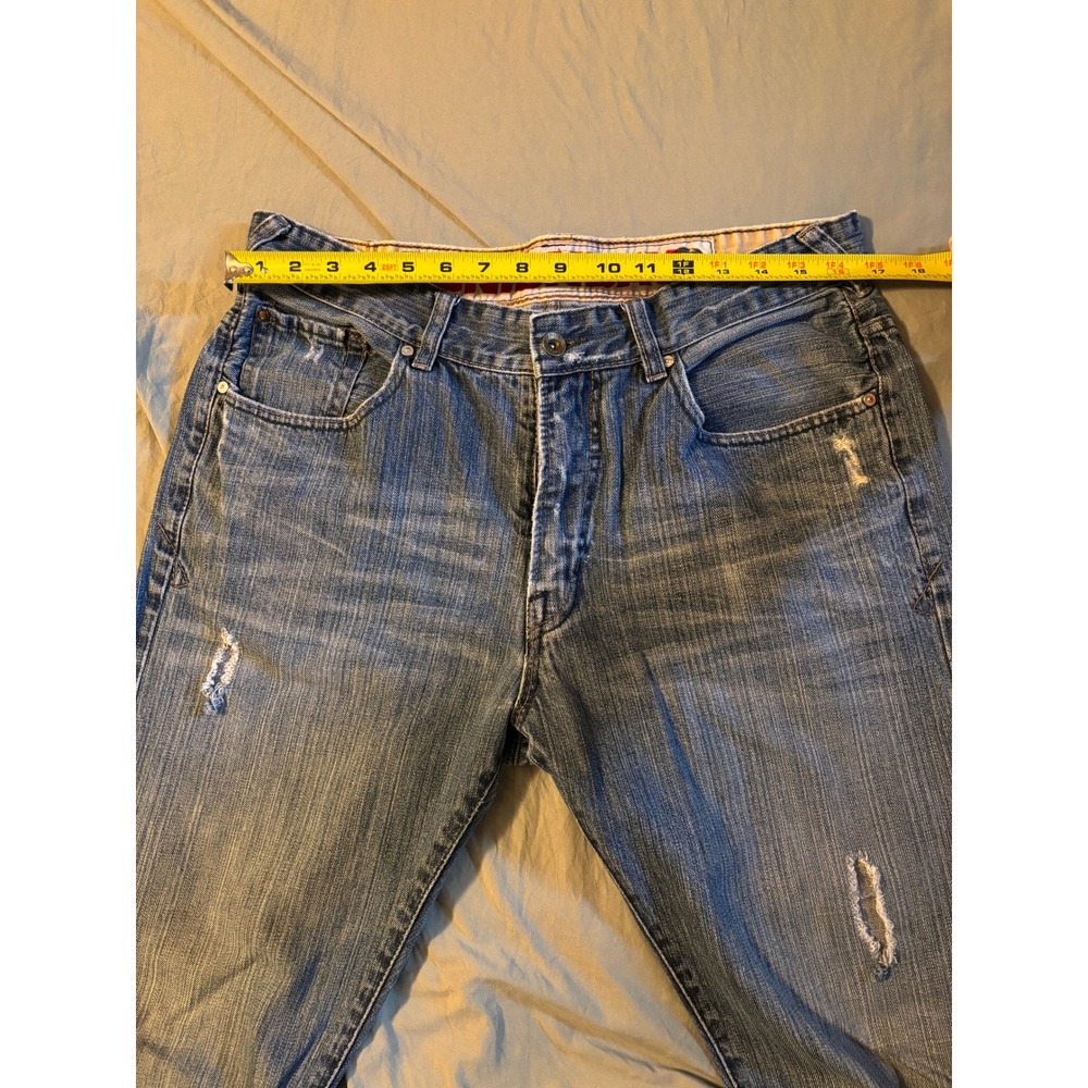 Unionbay Mens Distressed Straight Leg Blue Denim Jeans 34x34 Vintage Y2K Style - Picture 13 of 13